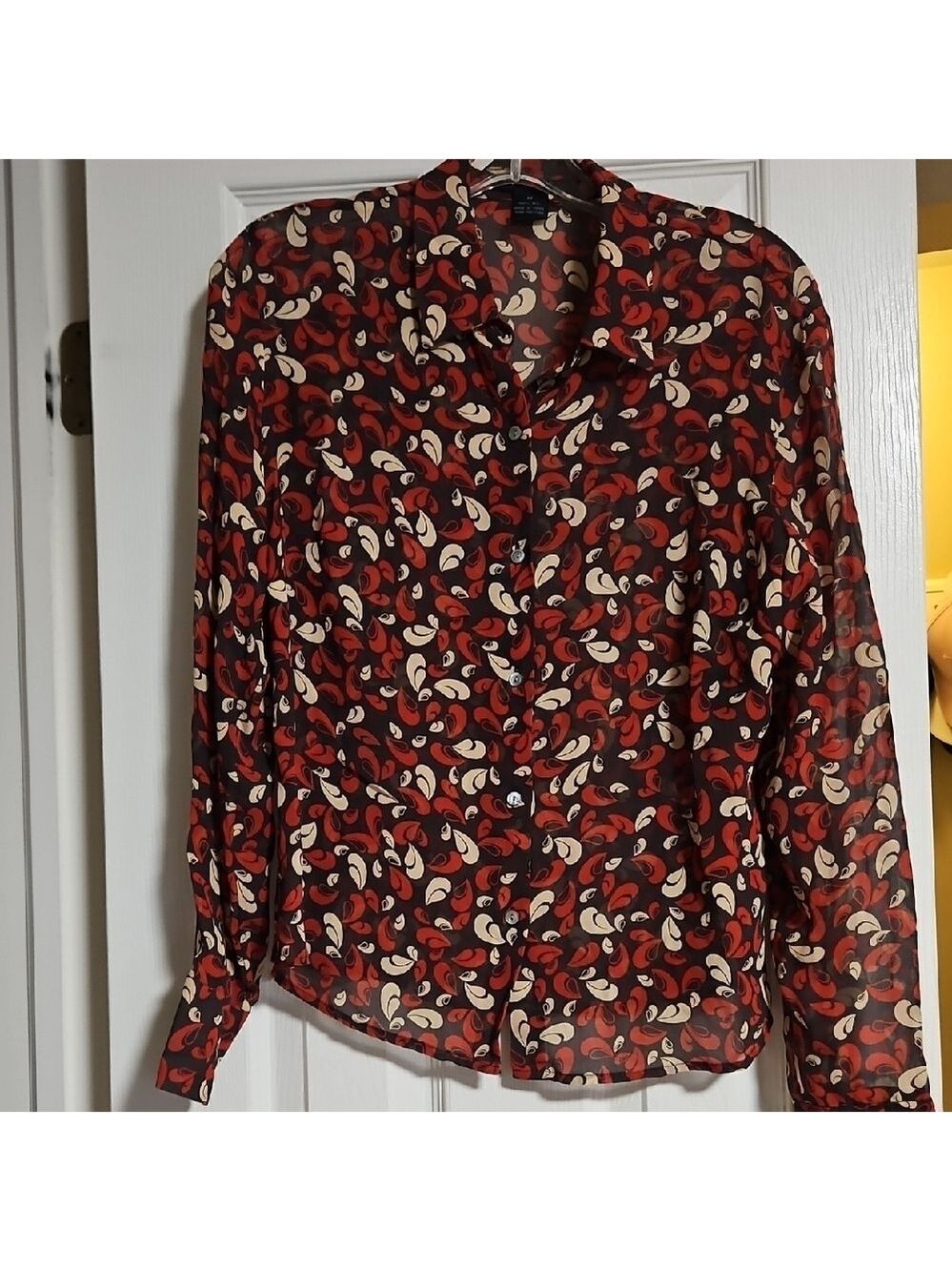 The Limited Long Sleeve Sheer Blouse Medium